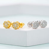 GL Hiphop Jewelry 925 Sterling Silver VVS Round Cut Moissanite Stud Earrings